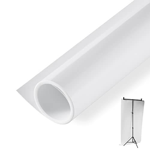 Meking 48X80 Inch PVC Backdrop Matte&Smooth PVC Background White Background Backdrop Paper for Product Video Photography Photo Studio