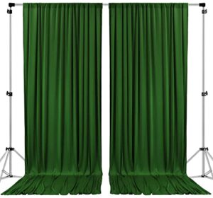 ak trading co. 10 feet x 10 feet valley green polyester backdrop drapes curtains panels with rod pockets – wedding ceremony party home window decorations