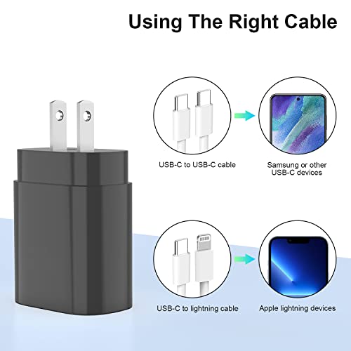 USB C Charging Block for Samsung Galaxy, 25W Super Fast Wall Charger Block Type C, Power Adapter Box for Galaxy S22 /S21/S20/S9/Ultra/Plus/Note, for iPhone 13/12/11/Pro Max/iPad Pro and More -2Pack