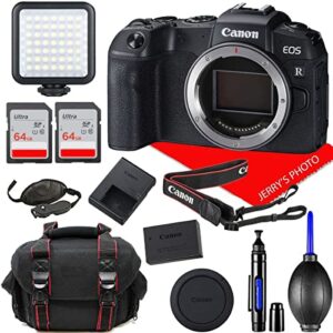eos rp mirrorless digital camera (body only) with led light and 128gb additional memory & more