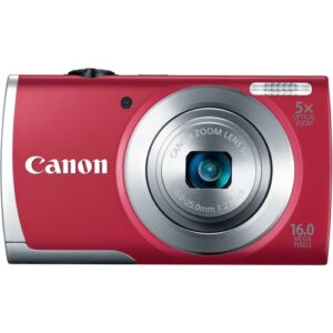 canon powershot a2500 16.0 mp digital camera with 5x optical zoom and 720p hd video recording (red)