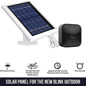 Wasserstein Solar Panel with Internal Battery Compatible with Blink Outdoor & Blink XT2/XT Camera (1-Pack, White)