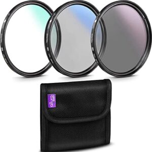 58mm lens filter kit by altura photo, includes 58mm nd filter, 58mm cpl filter, 58mm uv filter, (uv, cpl polarizing filter, neutral density nd4) for camera lens with 58mm filters + lens filter case