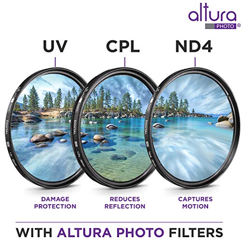 58MM Lens Filter Kit by Altura Photo, Includes 58MM ND Filter, 58MM CPL Filter, 58MM UV Filter, (UV, CPL Polarizing Filter, Neutral Density ND4) for Camera Lens with 58MM Filters + Lens Filter Case