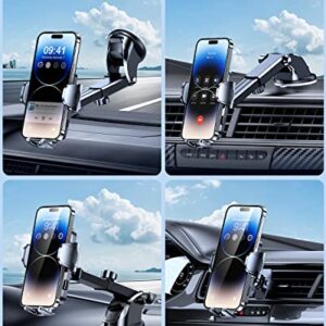 Humixx 【2022 Stable Nano Suction Cup】 Phone Mount for Car Universal Hands-Free Suction Cell Phone Holder for Car Dashboard Air Vent Car Phone Holder Mount for Samsung iPhone 13 14 Plus Pro Max