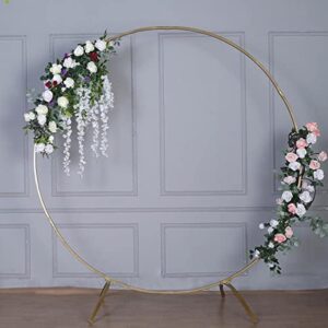 efavormart 7.5 ft round gold metal wedding arch photo booth backdrop stand – 100 lbs capacity