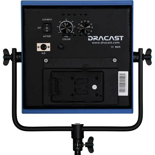 Dracast Pro Series LED1000 Bi-Color LED 3 Light Kit with V-Mount Battery Plates and Light Stands