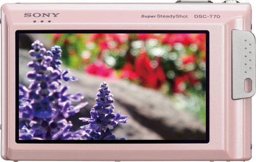 Sony Cybershot DSC-T70 8.1MP Digital Camera with 3x Optical Zoom with Super Steady Shot Image Stabilization (Pink) (OLD MODEL)