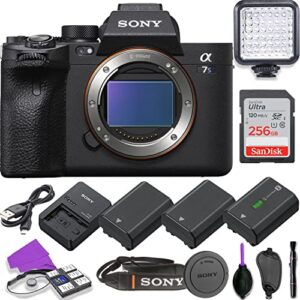 sony a7s iii mirrorless body only camera (black) bundle + accessories (led light, 256gb memory, extra batteries and more)