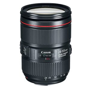 Canon EOS 5D Mark IV DSLR Camera w/EF 24-105mm f/4L is II USM + 75-300mm F/4-5.6 III + EF 50mm F/1.8 STM Lenses + 64GB Memory + Back Pack Case + Tripod, TTL Flash, Filters, & More (28pc Bundle)