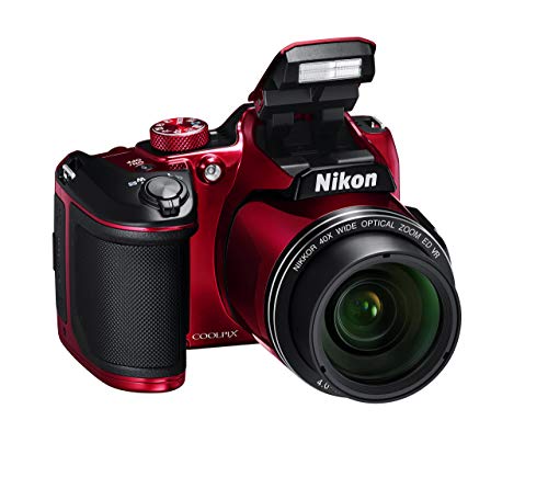 Nikon COOLPIX B500 16MP Digital Camera with 3 Inch TFT LCD Screen Nikkor Lens With 40x optical zoom wifi, Red (Renewed)