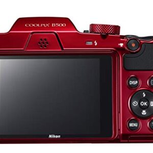 Nikon COOLPIX B500 16MP Digital Camera with 3 Inch TFT LCD Screen Nikkor Lens With 40x optical zoom wifi, Red (Renewed)