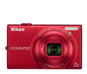 nikon coolpix s6100 16 mp digital camera with 7x nikkor wide-angle optical zoom lens and 3-inch touch-panel lcd (red)