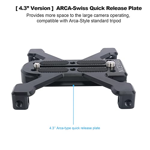 NICEYRIG Quick Release Plate for Arca-Swiss Standard Applicable for Large DSLR and Mirrorless Camera, with Four Feet Stabilty Support - 520