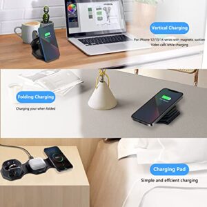 Wireless Charger 3 in 1,Magnetic Foldable 3 in 1 Charging Station for Multiple Apple Devices,Wireless Charging Pad Dock for iPhone14 13 12 11 Pro Max Plus,AirPods 3 2 Pro,Apple Watch