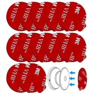 d.sking 12 pack 3m sticky adhesive replacement compatible with socket mount base vhb sticker pads for collapsible grip & stand (red)