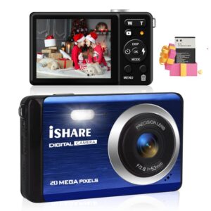 digital camera for teens, 1080p fhd 20mp mini video camera with 2.8 inch screen and 8x digital zoom, rechargeable compact pocket point and shoot camera for girls and boys, teens, beginners