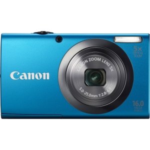 canon powershot a2300 16.0 mp digital camera with 5x optical zoom (blue) (old model)