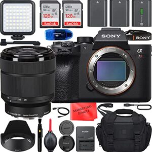 sony a7r iva mirrorless camera with fe 28-70mm lens bundle + accessories (256gb high speed memory, 3 batteries, led light, gadget bag and more) ilce7rm4a/b