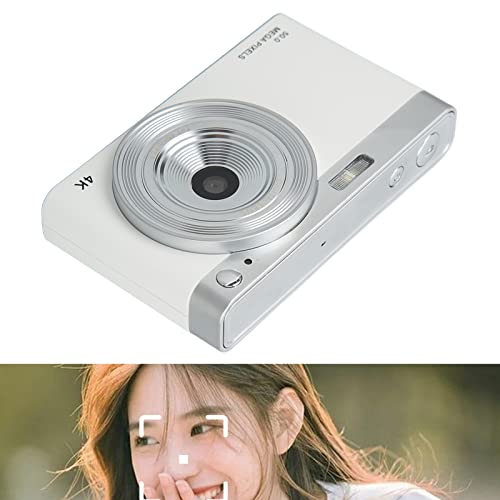 Kids Digital Camera, 2.88in IPS HD Video Camera Beginners 4K Vlogging Camera Autofocus with 50MP 16X Zoom, Built in LED Fill Light, Rechargeable Students Pocket Camera, for Kids Student Gift(White)