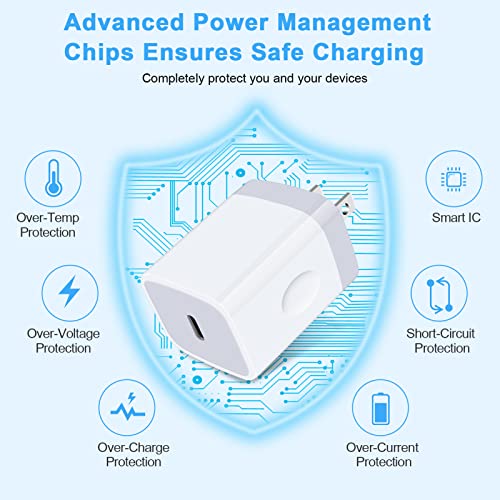 USB C Charger Box,Samsung Phone Charger Block Fast Charging Wall Plug Adapter for Samsung Galaxy A14 5G/A13/A23/A54/A53/S23/A03s/S21 FE/Z Fold4/S22/Z Flip4,iPhone 14 Pro Max/13/12/11/X/8,Pixel 7 Pro/6