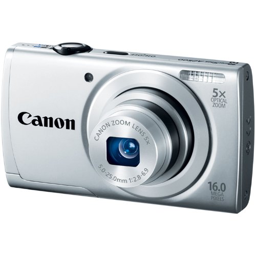 Canon PowerShot A2500 16MP Digital Camera with 5x Optical Image Stabilized Zoom with 2.7-Inch LCD (Silver) (OLD MODEL)