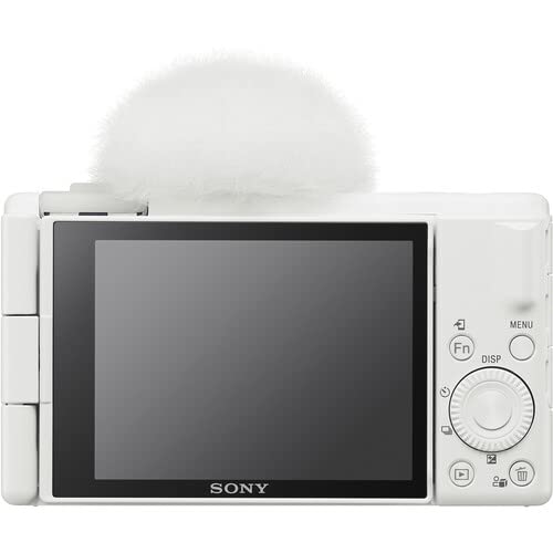 Sony ZV-1F Vlogging Camera (White) Bundle with Camera Pouch, Gadget Bag, Starter Kit & More, Black