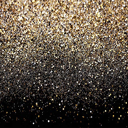 SJOLOON Black and Gold Backdrop Golden Spots Backdrop Vinyl Photography Backdrop Vintage Astract Background for Family Birthday Party Newborn Studio Props 11547(10x10FT)