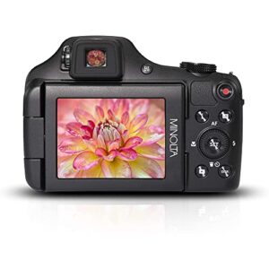 Minolta MN67Z-BK 20MP / 1080p HD Bridge Digital Camera with 67x Optical Zoom Bundle with Lexar Professional 633x 64GB UHS-1 Class 10 SDXC Memory Card and Deco Gear Camera Bag for DSLR (Black)