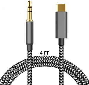 leclooc usb c to 3.5mm aux cable 4ft, type c to 3.5mm aux cord for google pixel 7 6 pro 5 4 3 2xl,galaxy s23 ultra s22 s21 s20 note 20, oneplus 6t/7/7pro/7t/8pro,ipad/macbook pro/air