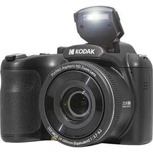 Kodak PIXPRO AZ255 Digital Camera + SanDisk 32GB Memory Card (2) + Digital Camera/Video Case (Black)