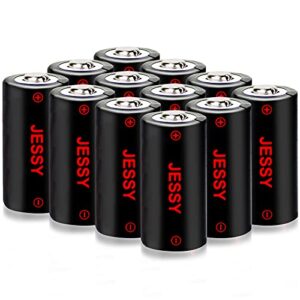 jessy 12 pack cr123a lithium batteries, 3.7v 750mah rechargeable batteries for arlo wireless cameras vmc3030 vmk3200 vms3330 3430 3530 and flashlight polaroid microphone