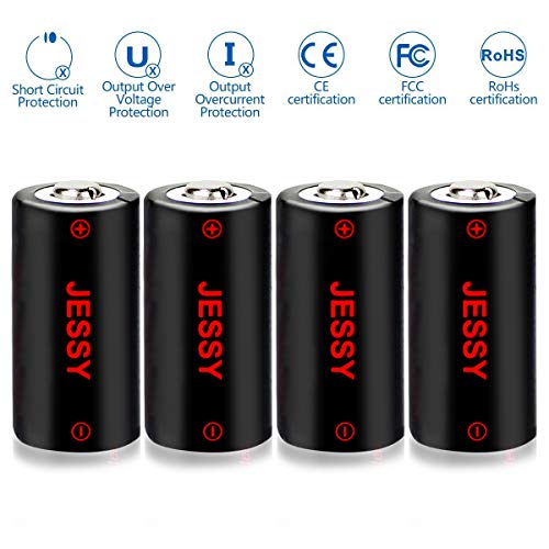 JESSY 12 Pack CR123A Lithium Batteries, 3.7V 750mAh Rechargeable Batteries for Arlo Wireless Cameras VMC3030 VMK3200 VMS3330 3430 3530 and Flashlight Polaroid Microphone