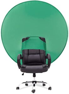 prymall pop up green screen background circular chair attachment stream online work from home conference portable privacy backdrop storage bag