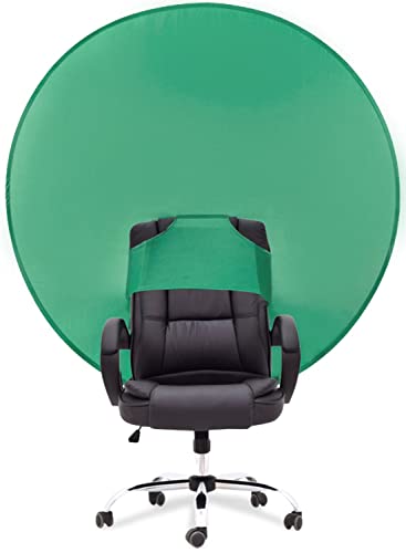 PRYMALL Pop Up Green Screen Background Circular Chair Attachment Stream Online Work from Home Conference Portable Privacy Backdrop Storage Bag