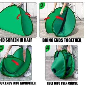 PRYMALL Pop Up Green Screen Background Circular Chair Attachment Stream Online Work from Home Conference Portable Privacy Backdrop Storage Bag