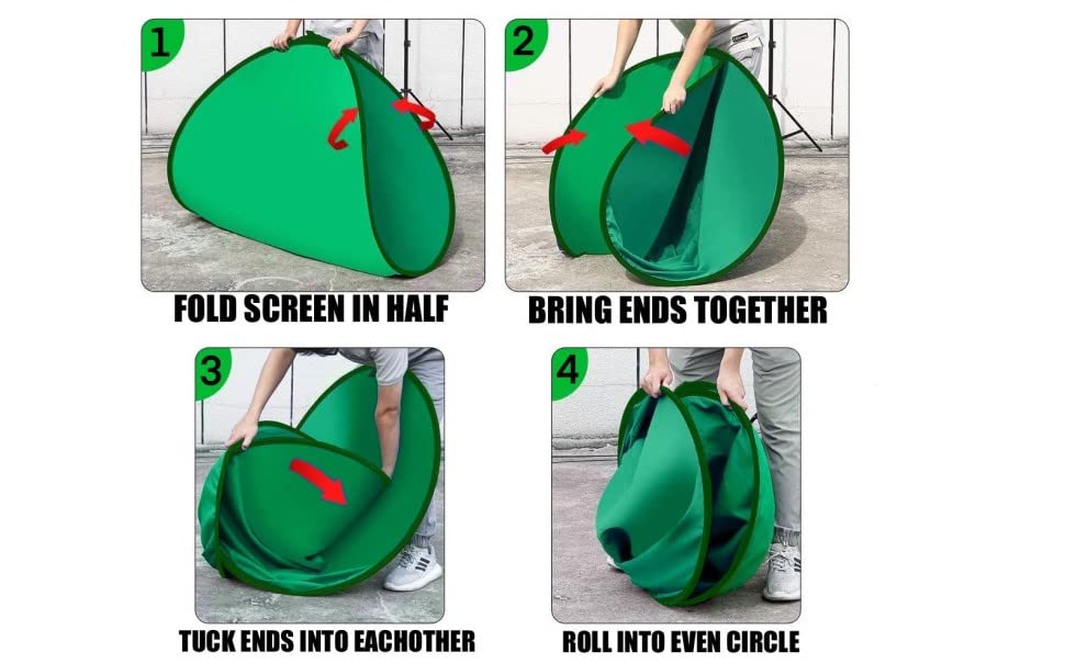 PRYMALL Pop Up Green Screen Background Circular Chair Attachment Stream Online Work from Home Conference Portable Privacy Backdrop Storage Bag