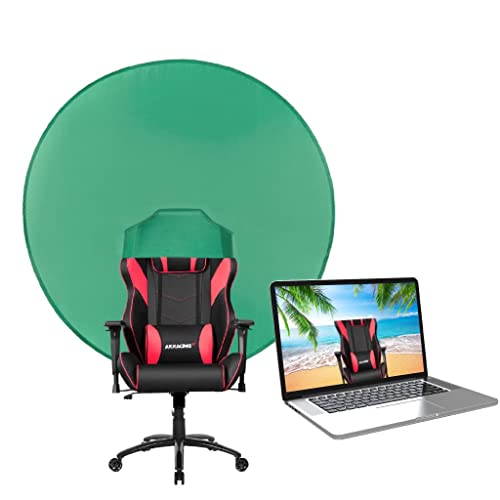 PRYMALL Pop Up Green Screen Background Circular Chair Attachment Stream Online Work from Home Conference Portable Privacy Backdrop Storage Bag