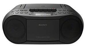 sony stereo cd/cassette boombox home audio radio, black (cfds70blk), 13.7 x 6.1 x 9 inches