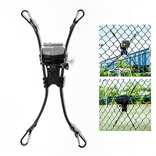 Nechkitter 2 in 1 Action Camera Chain Link Fence Mount for Gopro Action Cameras and Cell Phone, Ideal Backstop Camera Mount for Recording Baseball, Softball and Tennis Games …