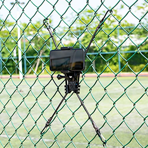 Nechkitter 2 in 1 Action Camera Chain Link Fence Mount for Gopro Action Cameras and Cell Phone, Ideal Backstop Camera Mount for Recording Baseball, Softball and Tennis Games …