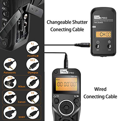 Wireless Remote Shutter Compatible for Nikon, Pixel TW-283 DC2 Wireless Shutter Release Remote Control Compatible for Nikon Z7 Z6 Df D90 D7500 D3300 D3100 D3200 D5000 D5500 D7200 D7000 D600 D750