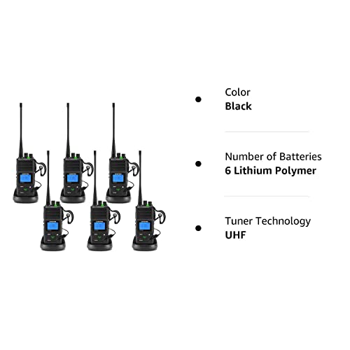 Long Range Walkie Talkies for Adults, 5 Watts SAMCOM FPCN30A Two Way Radios with Earpieces,Programmable UHF 2 Way Radio Rechargeable Long Distance for Commercial Cruises Hunting Hiking,6 Pack