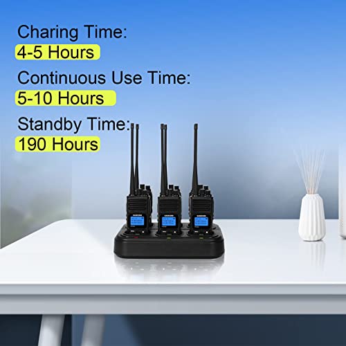 Long Range Walkie Talkies for Adults, 5 Watts SAMCOM FPCN30A Two Way Radios with Earpieces,Programmable UHF 2 Way Radio Rechargeable Long Distance for Commercial Cruises Hunting Hiking,6 Pack