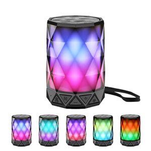 lfs led portable bluetooth speakers with lights, night light waterproof,speakers color change bluetooth speaker,mic tf card tws support for iphone samsung gaming christmas (multi)