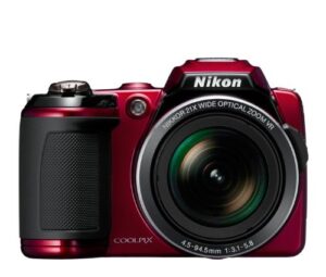 nikon coolpix l120 14.1 mp digital camera with 21x nikkor wide-angle optical zoom lens and 3-inch lcd (red) (old model)