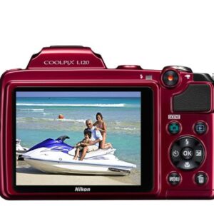 Nikon COOLPIX L120 14.1 MP Digital Camera with 21x NIKKOR Wide-Angle Optical Zoom Lens and 3-Inch LCD (Red) (OLD MODEL)