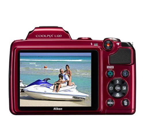 Nikon COOLPIX L120 14.1 MP Digital Camera with 21x NIKKOR Wide-Angle Optical Zoom Lens and 3-Inch LCD (Red) (OLD MODEL)