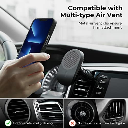 PITAKA Magsafe Car Mount for iPhone 14/13 Series, Air Vent Phone Holder for Car with Cooling Fan, 360 Degree Rotation, [MagEZ Car Mount Pro] Compatible with MagEZ Case for Galaxy S23/S22 Series