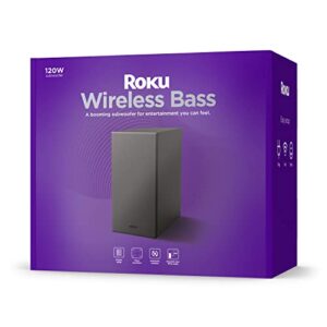 roku wireless bass | slim subwoofer streambar, streambar pro wireless speakers